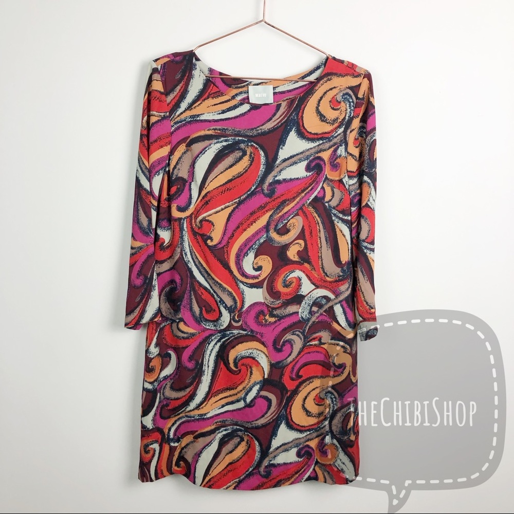 Anthropologie maeve flavia Geometric Colorful shift dress